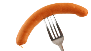 Wurst mit Gabel